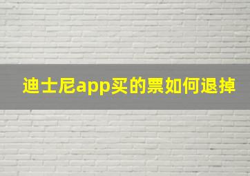 迪士尼app买的票如何退掉