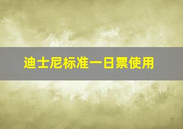 迪士尼标准一日票使用