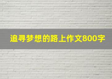 追寻梦想的路上作文800字