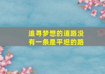 追寻梦想的道路没有一条是平坦的路