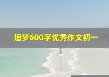 追梦600字优秀作文初一