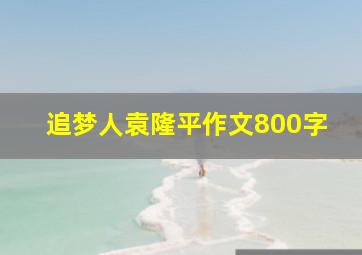 追梦人袁隆平作文800字