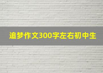 追梦作文300字左右初中生