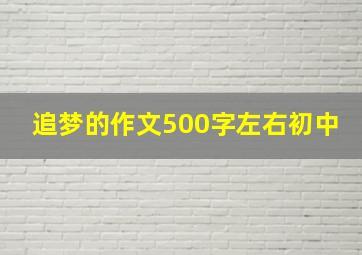 追梦的作文500字左右初中