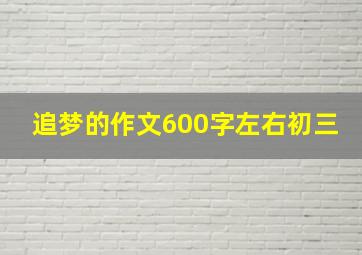 追梦的作文600字左右初三