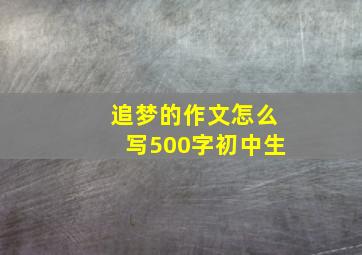 追梦的作文怎么写500字初中生