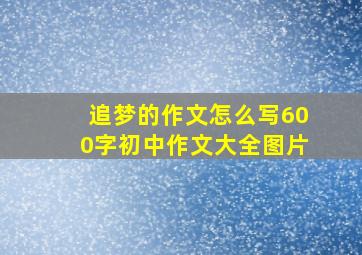 追梦的作文怎么写600字初中作文大全图片