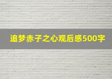 追梦赤子之心观后感500字