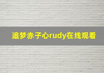 追梦赤子心rudy在线观看