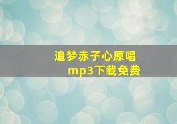 追梦赤子心原唱mp3下载免费