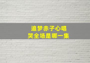 追梦赤子心唱哭全场是哪一集