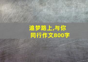 追梦路上,与你同行作文800字