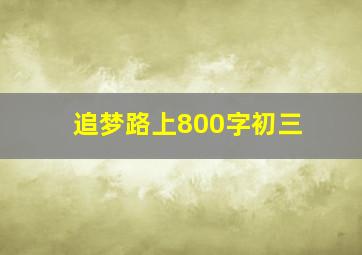 追梦路上800字初三