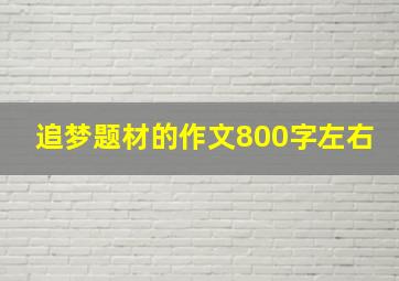 追梦题材的作文800字左右