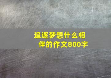 追逐梦想什么相伴的作文800字