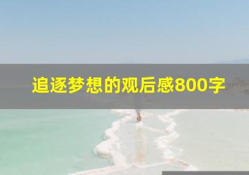 追逐梦想的观后感800字