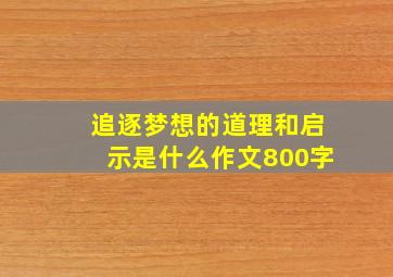 追逐梦想的道理和启示是什么作文800字