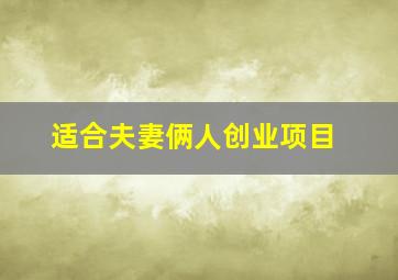 适合夫妻俩人创业项目