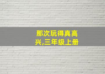 那次玩得真高兴,三年级上册