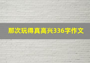 那次玩得真高兴336字作文