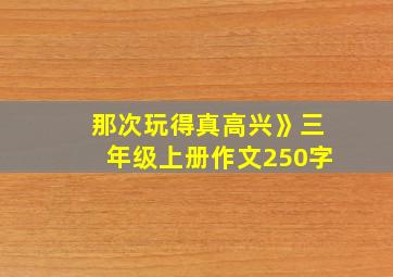 那次玩得真高兴》三年级上册作文250字