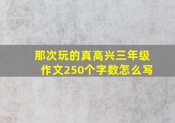 那次玩的真高兴三年级作文250个字数怎么写