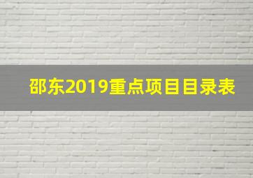 邵东2019重点项目目录表