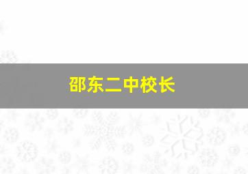 邵东二中校长