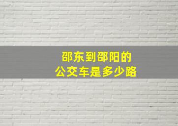 邵东到邵阳的公交车是多少路