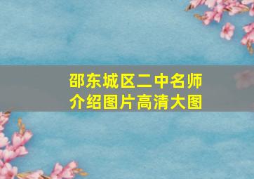 邵东城区二中名师介绍图片高清大图