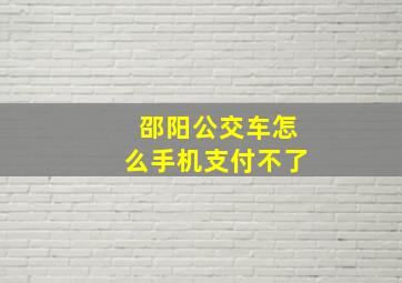 邵阳公交车怎么手机支付不了