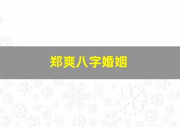 郑爽八字婚姻