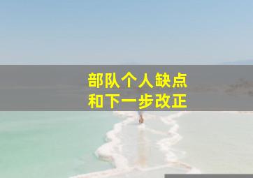 部队个人缺点和下一步改正