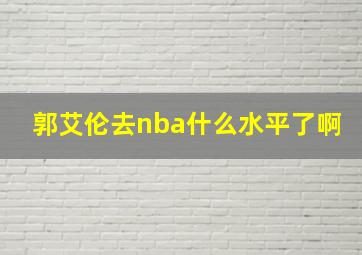 郭艾伦去nba什么水平了啊