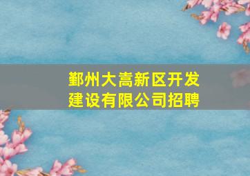 鄞州大嵩新区开发建设有限公司招聘