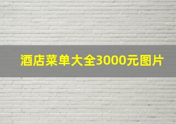 酒店菜单大全3000元图片