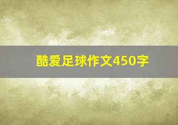 酷爱足球作文450字