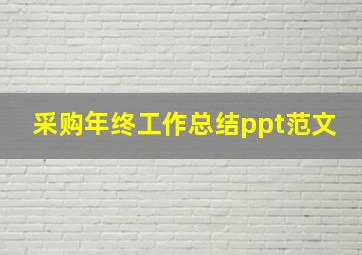 采购年终工作总结ppt范文