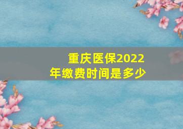 重庆医保2022年缴费时间是多少