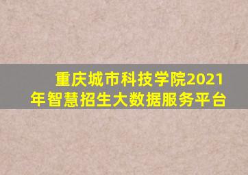 重庆城市科技学院2021年智慧招生大数据服务平台