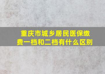 重庆市城乡居民医保缴费一档和二档有什么区别