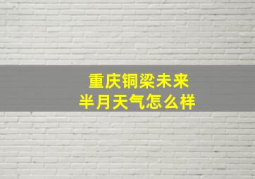 重庆铜梁未来半月天气怎么样