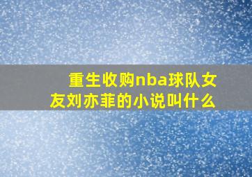 重生收购nba球队女友刘亦菲的小说叫什么