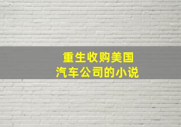 重生收购美国汽车公司的小说