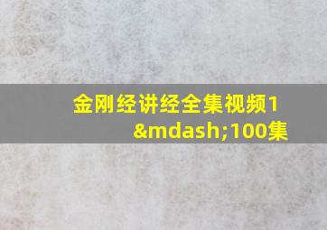 金刚经讲经全集视频1—100集