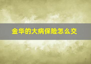 金华的大病保险怎么交