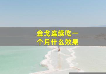 金戈连续吃一个月什么效果