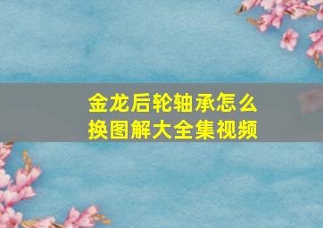 金龙后轮轴承怎么换图解大全集视频