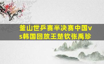 釜山世乒赛半决赛中国vs韩国回放王楚钦张禹珍