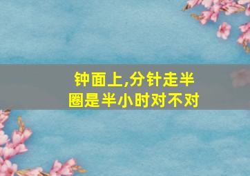 钟面上,分针走半圈是半小时对不对